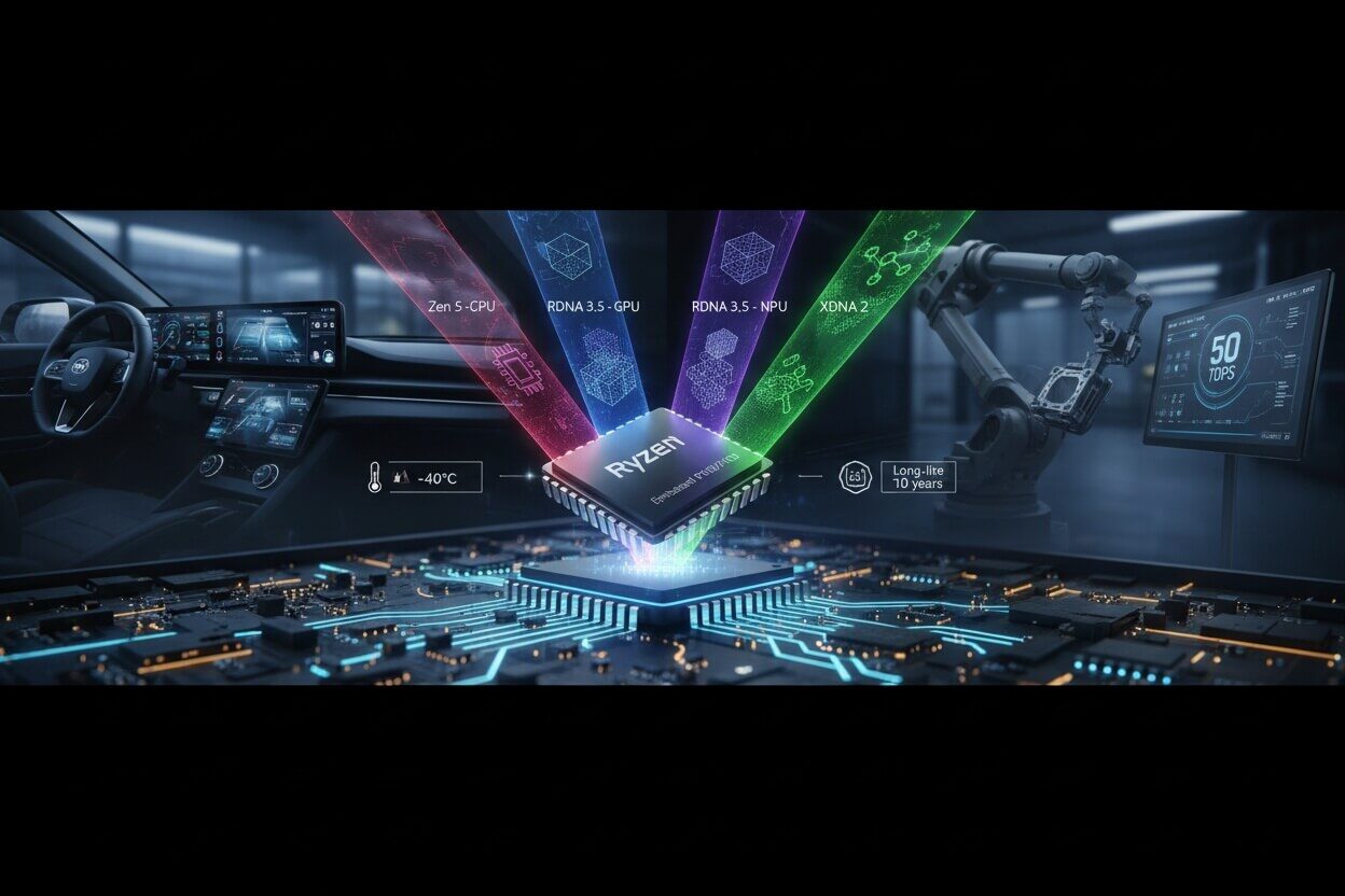 AMD Unveils Ryzen AI Embedded P100/X100 to Power Industrial and Automotive AI