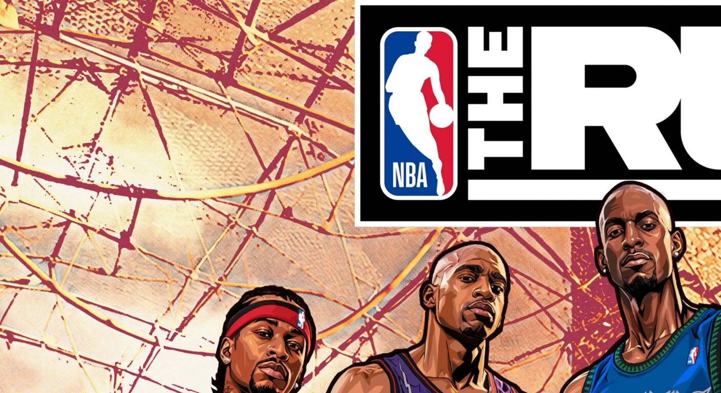 Five illustrated NBA players in 2000s jerseys stand together under the "NBA The Run" logo with "Wave One: 2000s Legends" text.