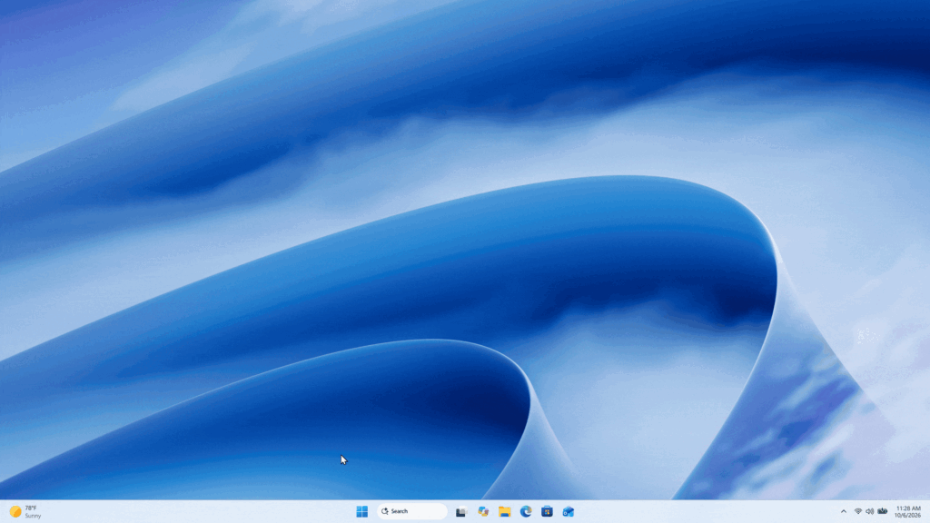 Windows Search demonstrating an inline action to snap Edge and Word