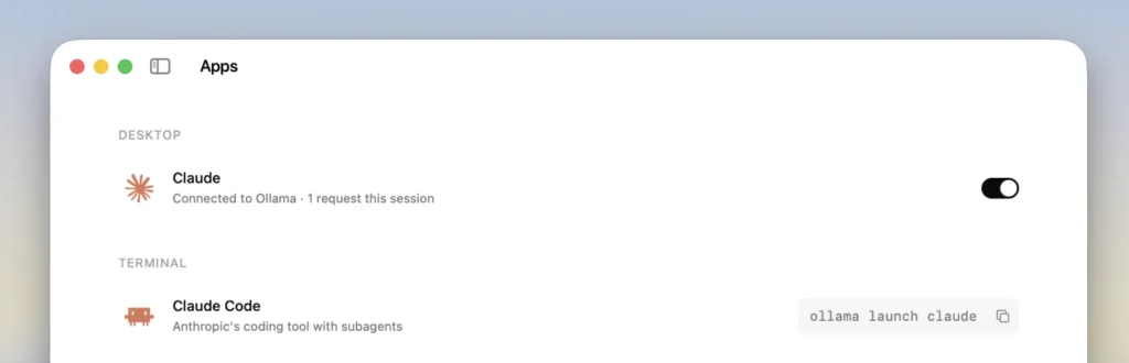 Claude Desktop support with — Ollama