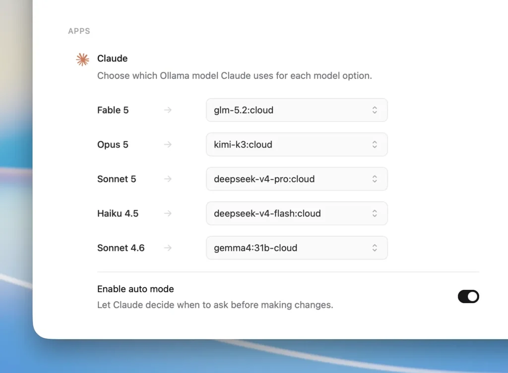 Claude Desktop support with — Ollama