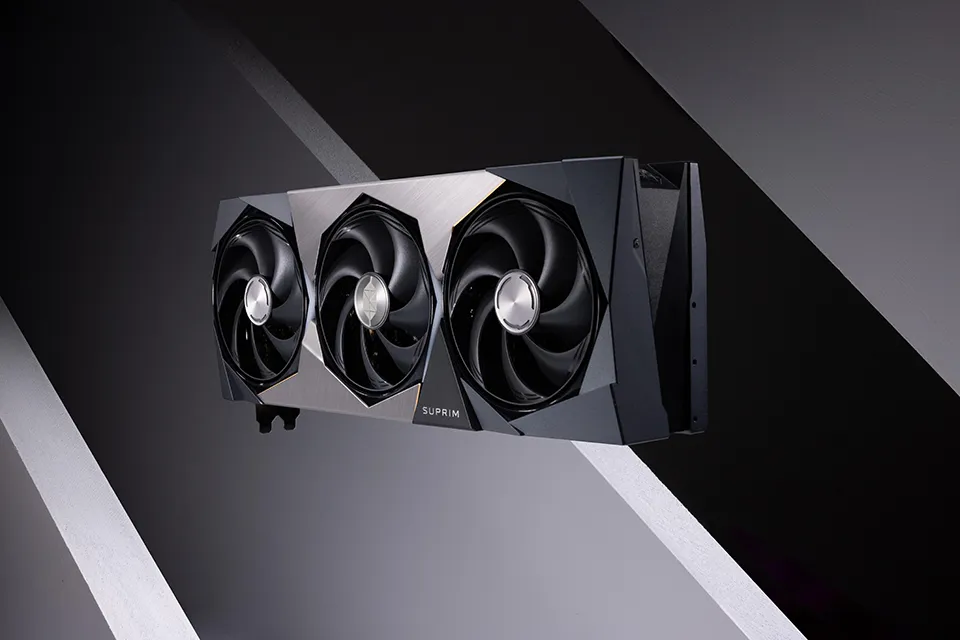 MSI GeForce RTX 50 SUPRIM SOC air-cooled lifestyle shot