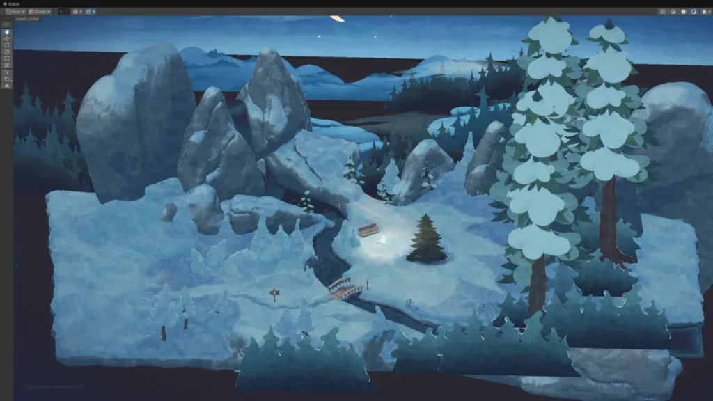 In the screenshot above, you can also see bushes that are flat and maybe look similar to stage props used in theater? Clever use of